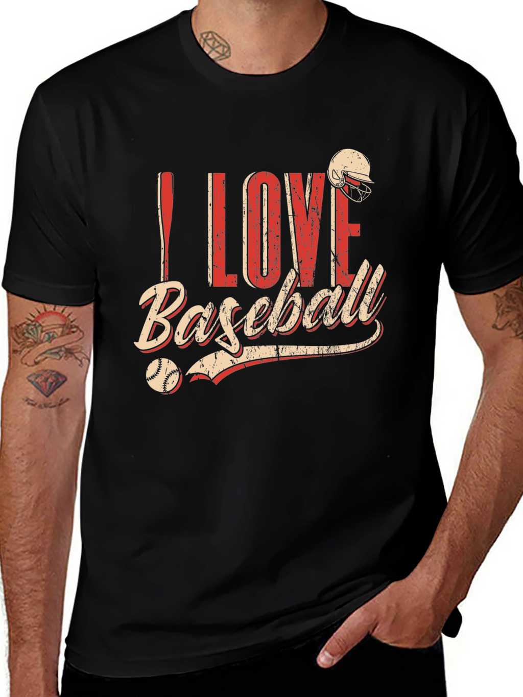 I Love Baseball Graphic T-Shirt