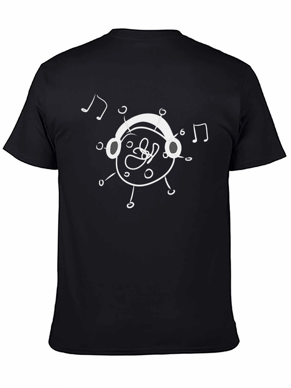 Musical Doodle Graphic Tee - Soft Black Cotton