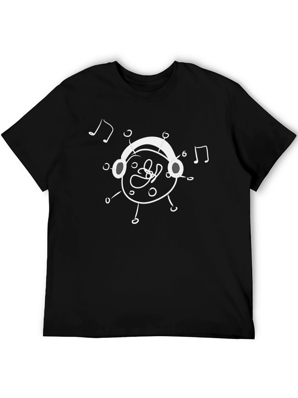 Musical Doodle Graphic Tee - Soft Black Cotton