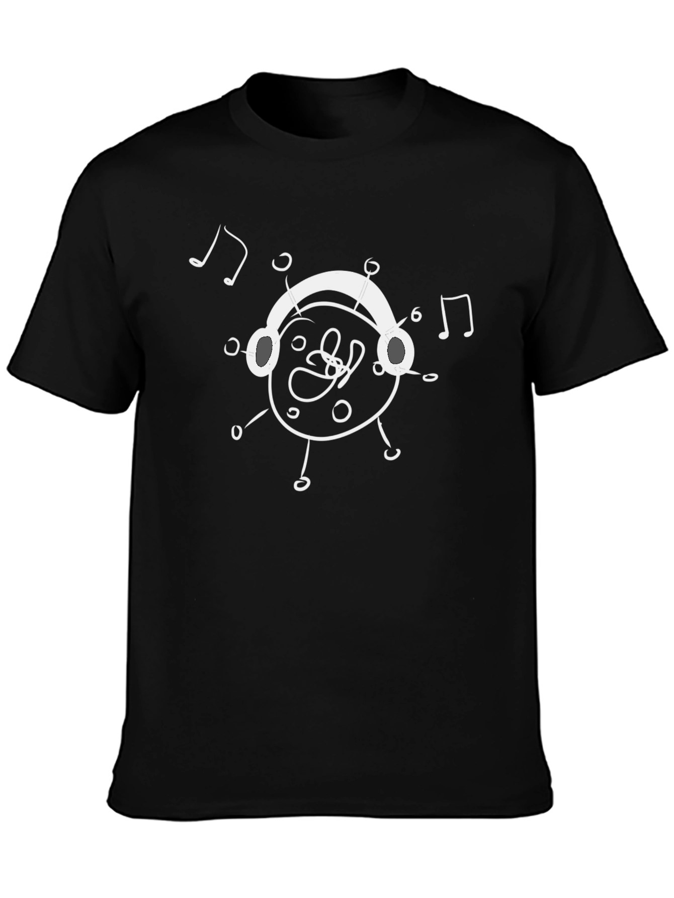 Musical Doodle Graphic Tee - Soft Black Cotton