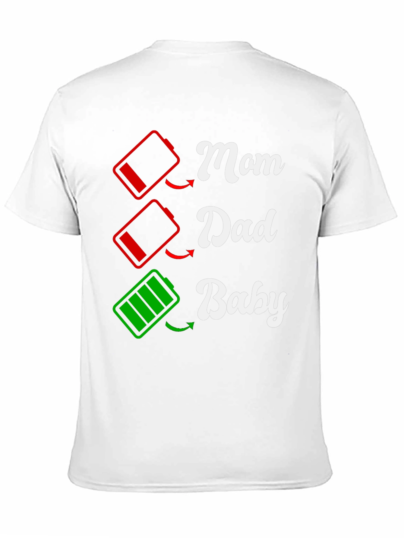 Funny Family Matching T-Shirt: Low Battery Mom Dad Baby