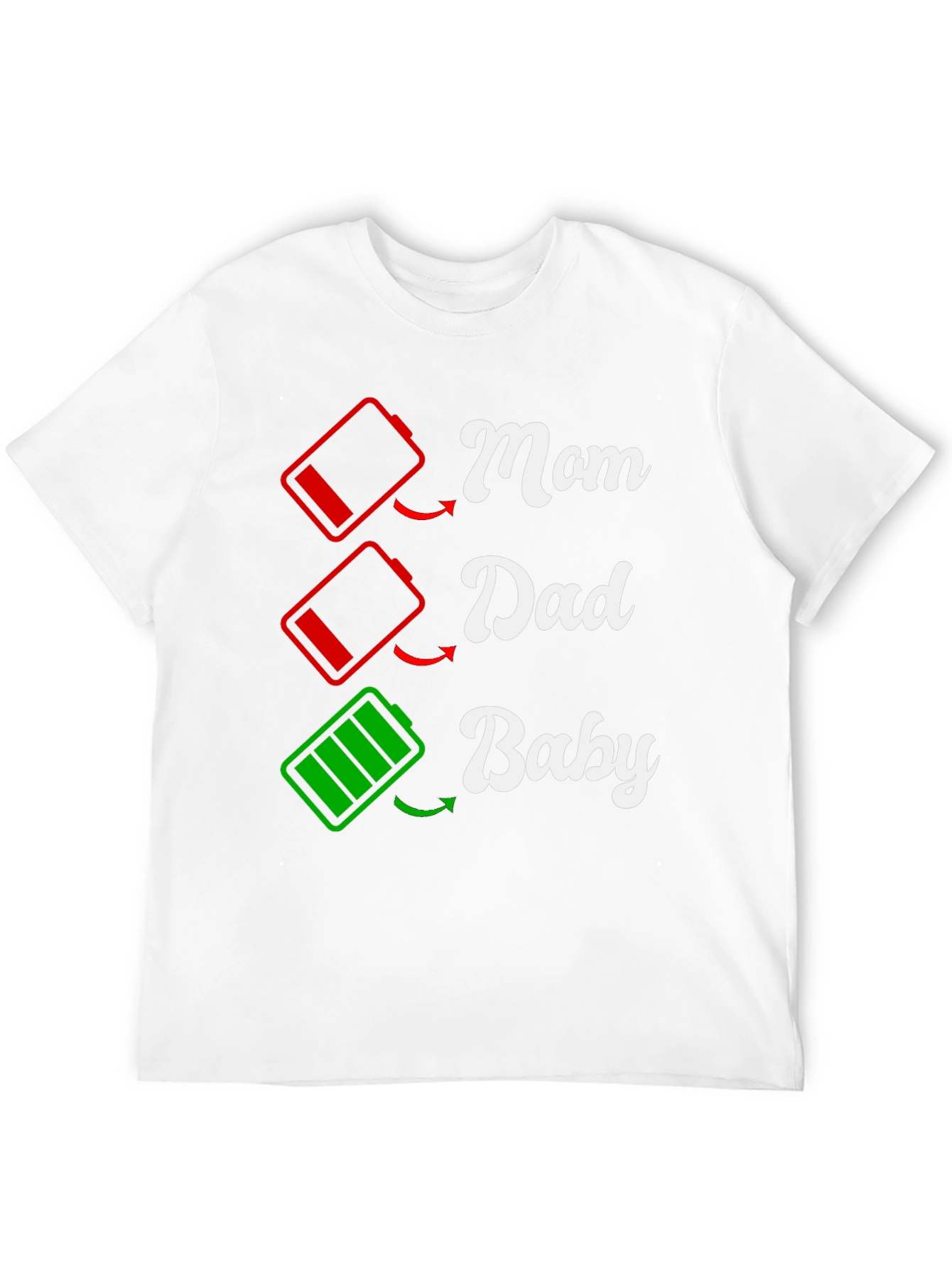 Funny Family Matching T-Shirt: Low Battery Mom Dad Baby