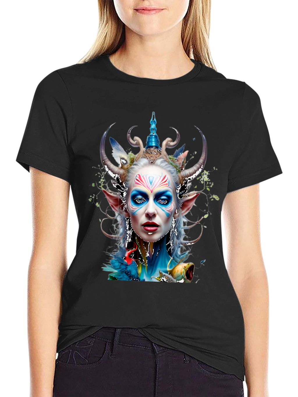 Fantasy Elf Queen Graphic Tee - Unique Design