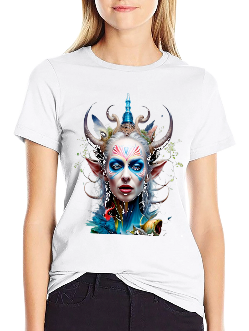 Fantasy Elf Queen Graphic Tee - Unique Design
