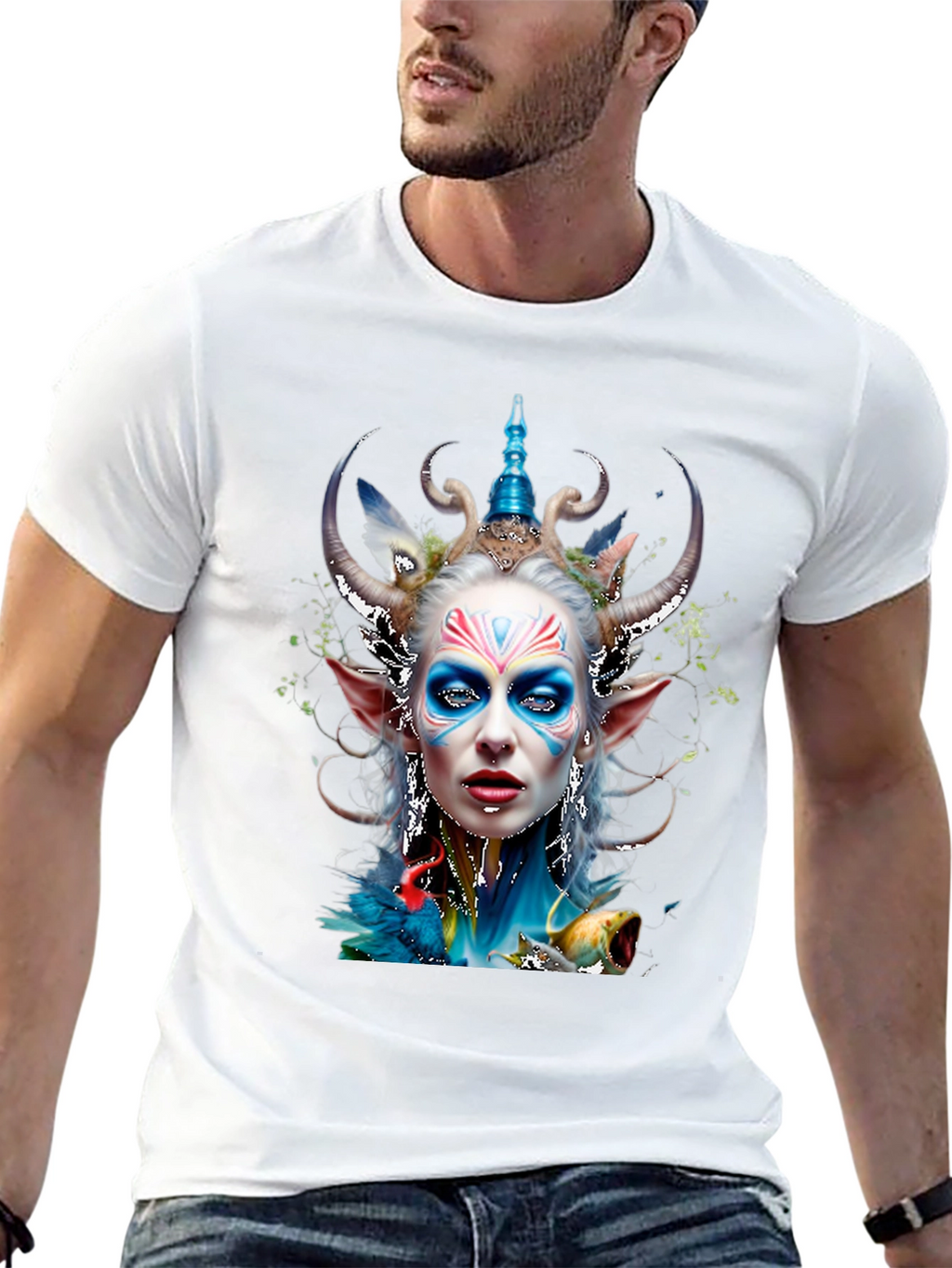 Fantasy Elf Queen Graphic Tee - Unique Design
