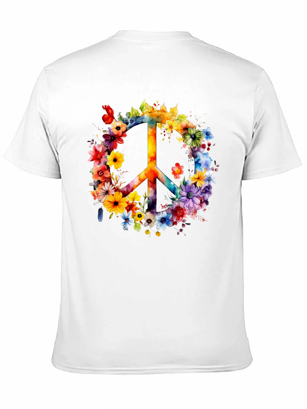 Floral Peace Sign Graphic T-Shirt
