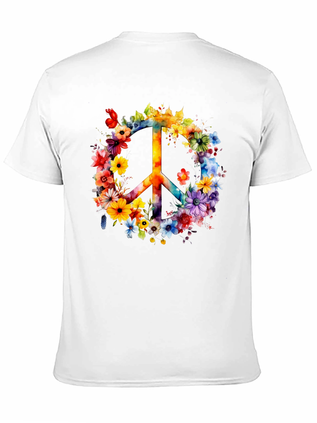 Floral Peace Sign Graphic T-Shirt