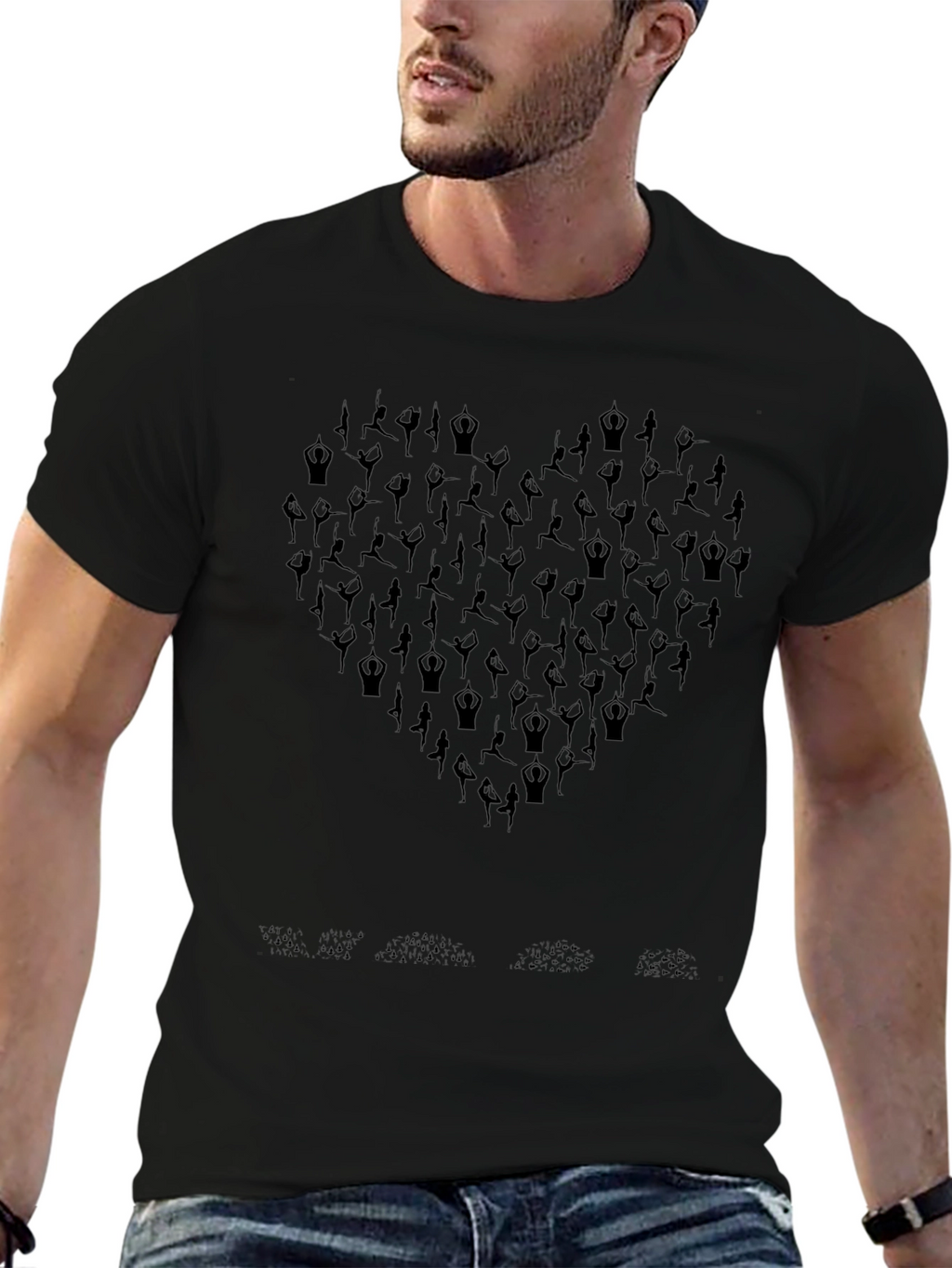 Yoga Pose Heart Graphic T-Shirt