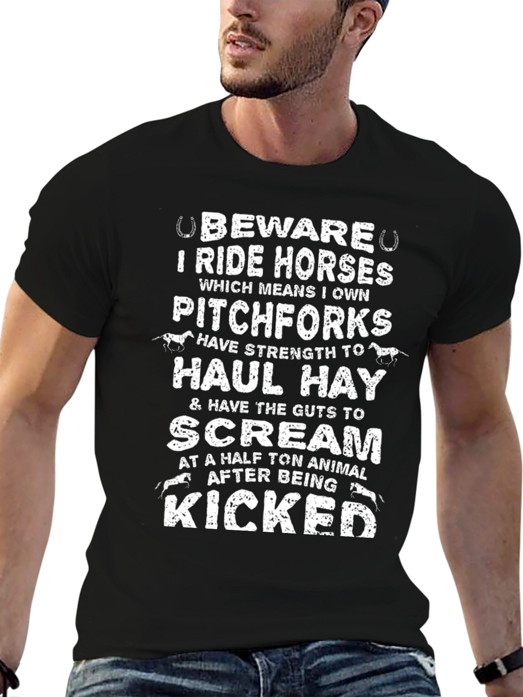 Beware I Ride Horses Graphic T-Shirt