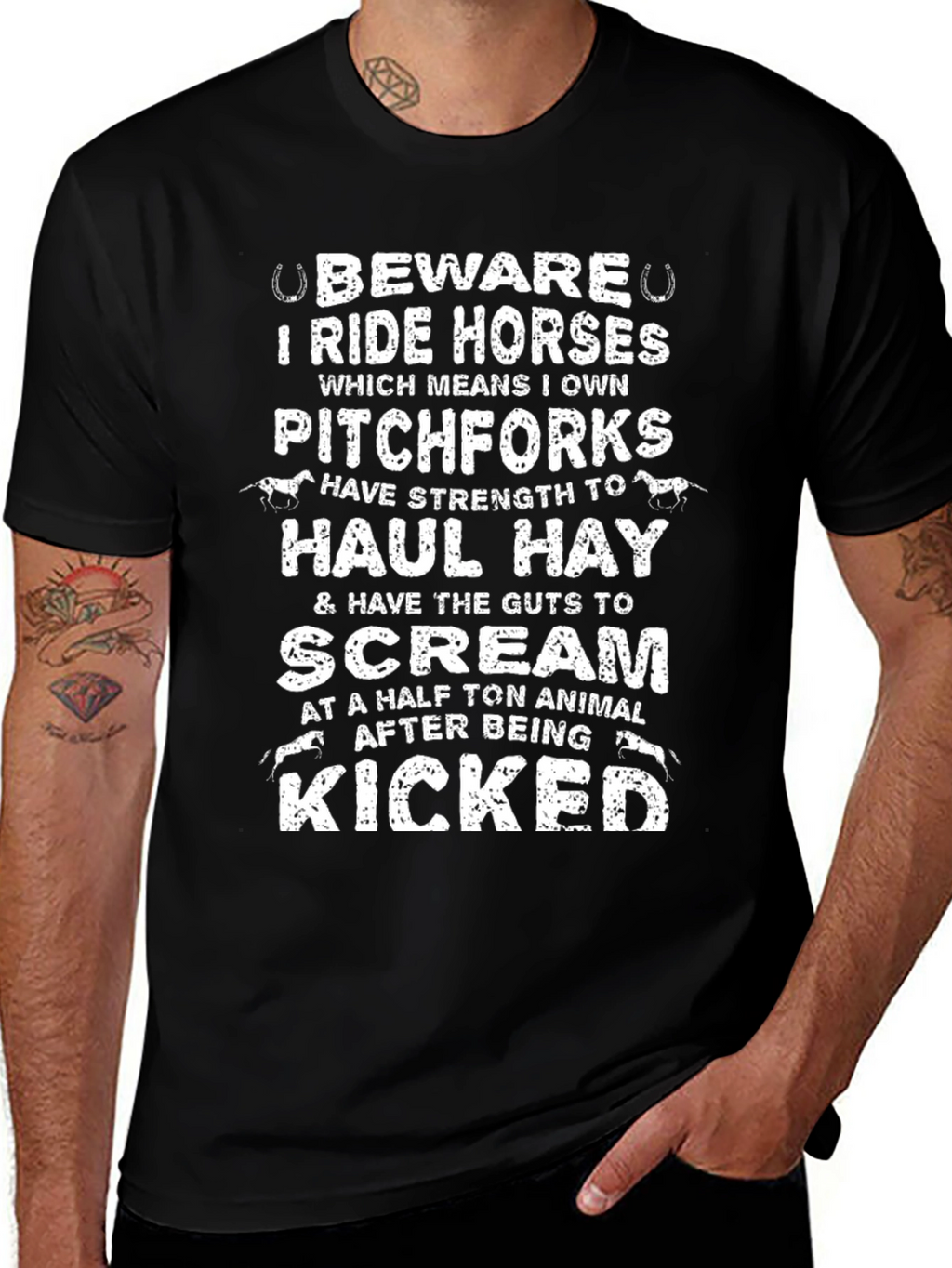 Beware I Ride Horses Graphic T-Shirt