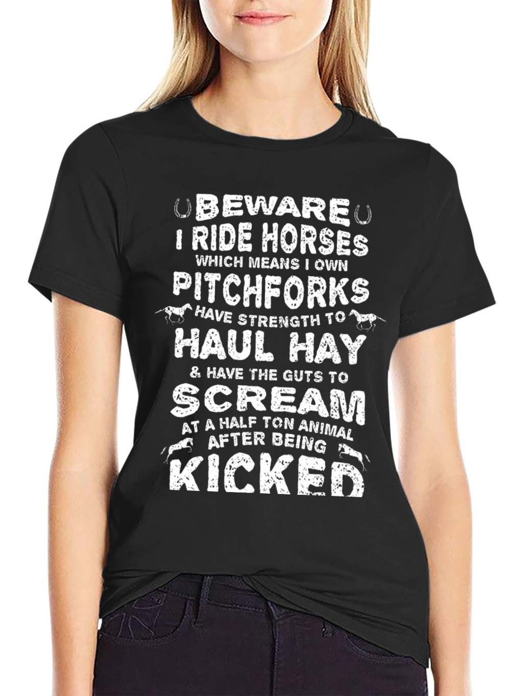Beware I Ride Horses Graphic T-Shirt