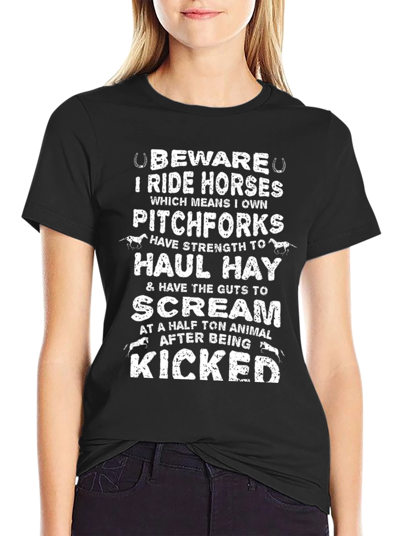 Beware I Ride Horses Graphic T-Shirt