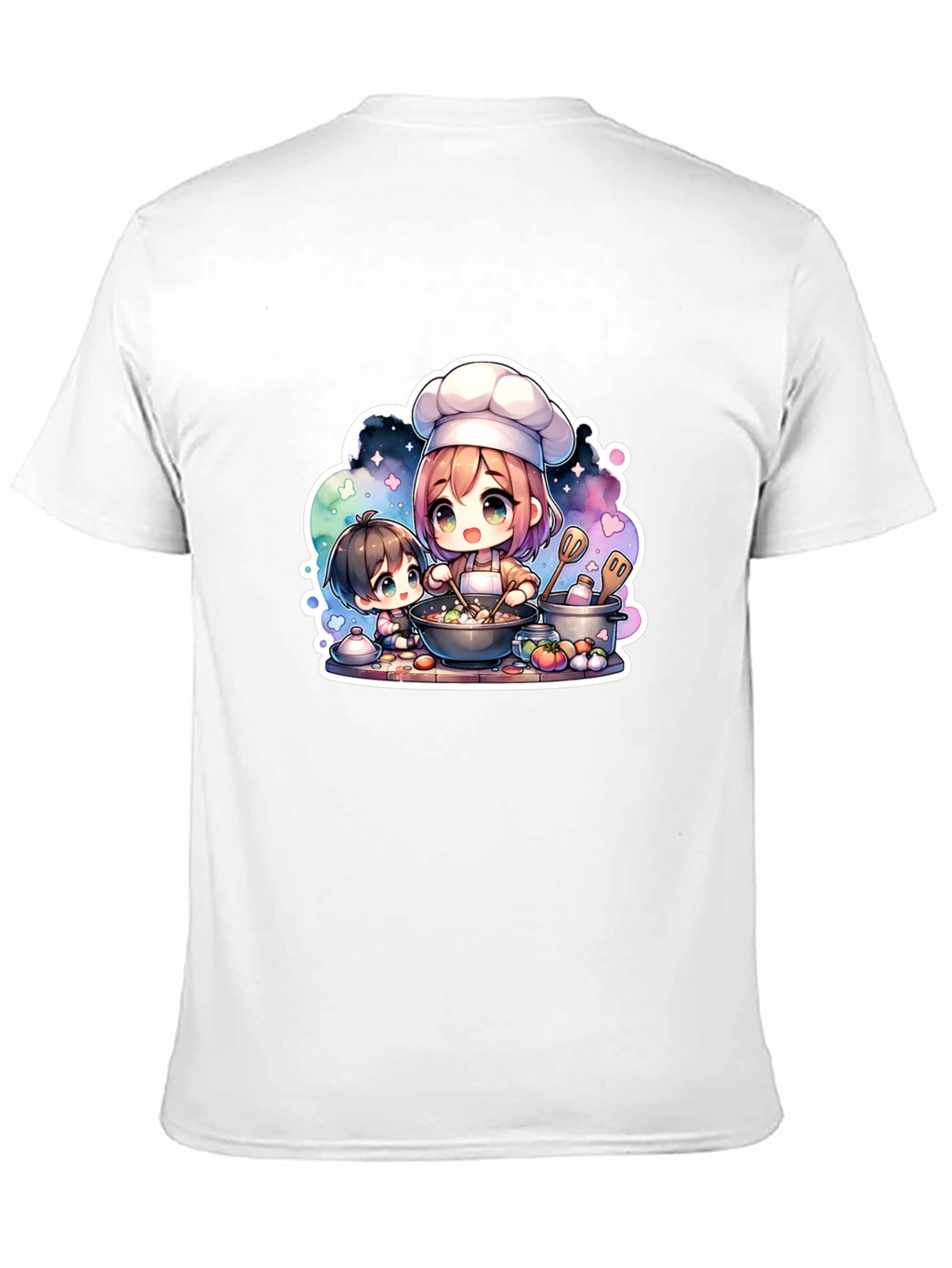 Anime Chef Graphic Black T-Shirt