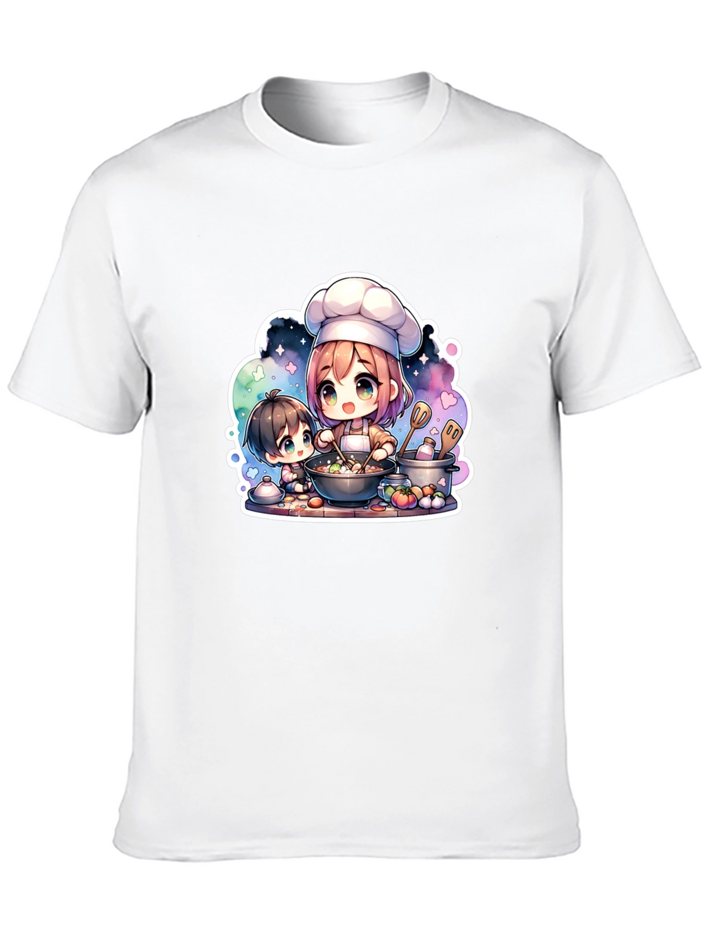 Anime Chef Graphic Black T-Shirt