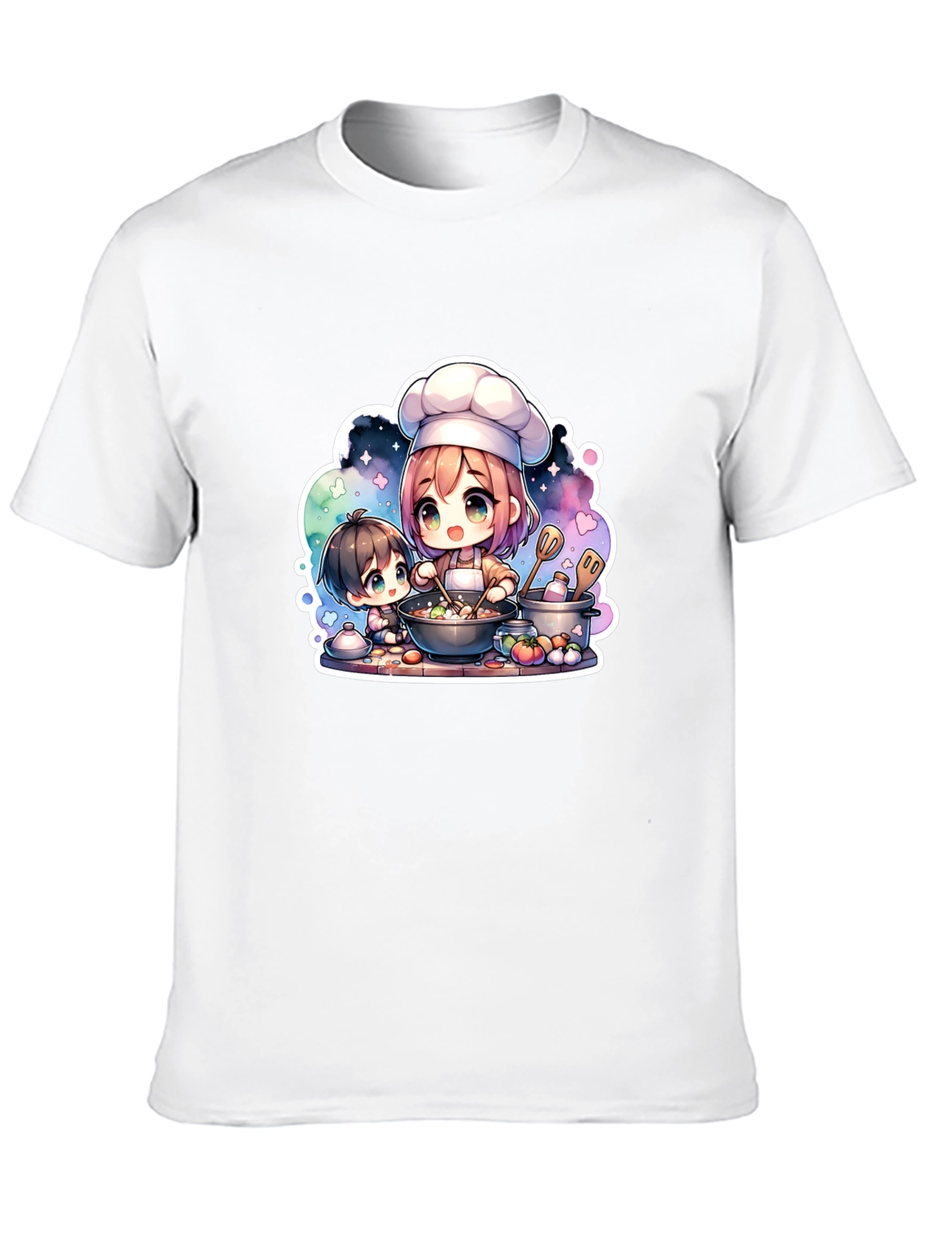 Anime Chef Graphic Black T-Shirt