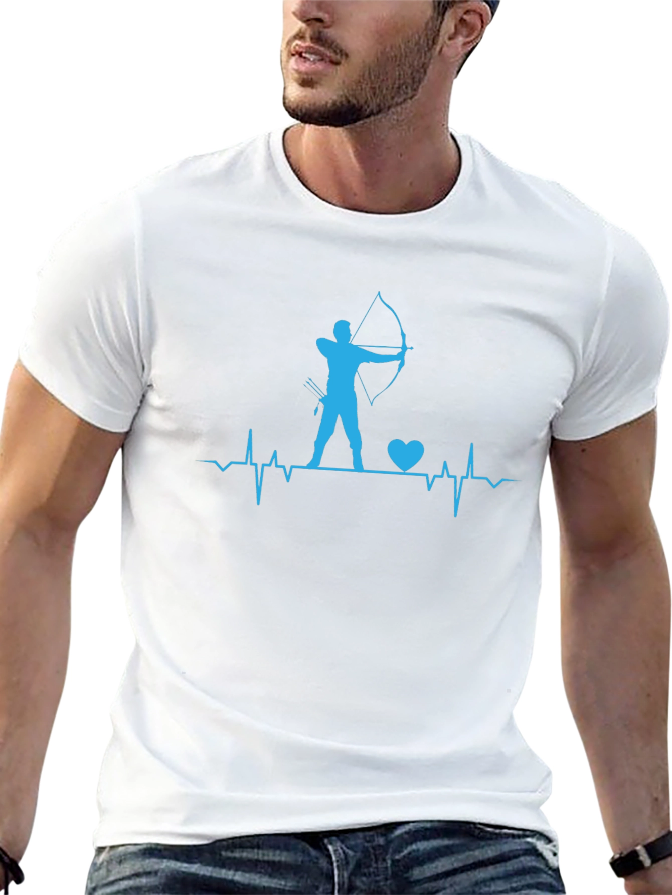 Archery Heartbeat T-Shirt - Bow and Arrow Design