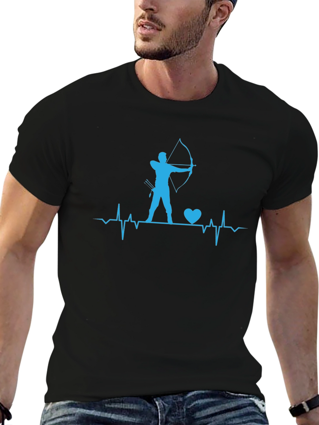 Archery Heartbeat T-Shirt - Bow and Arrow Design