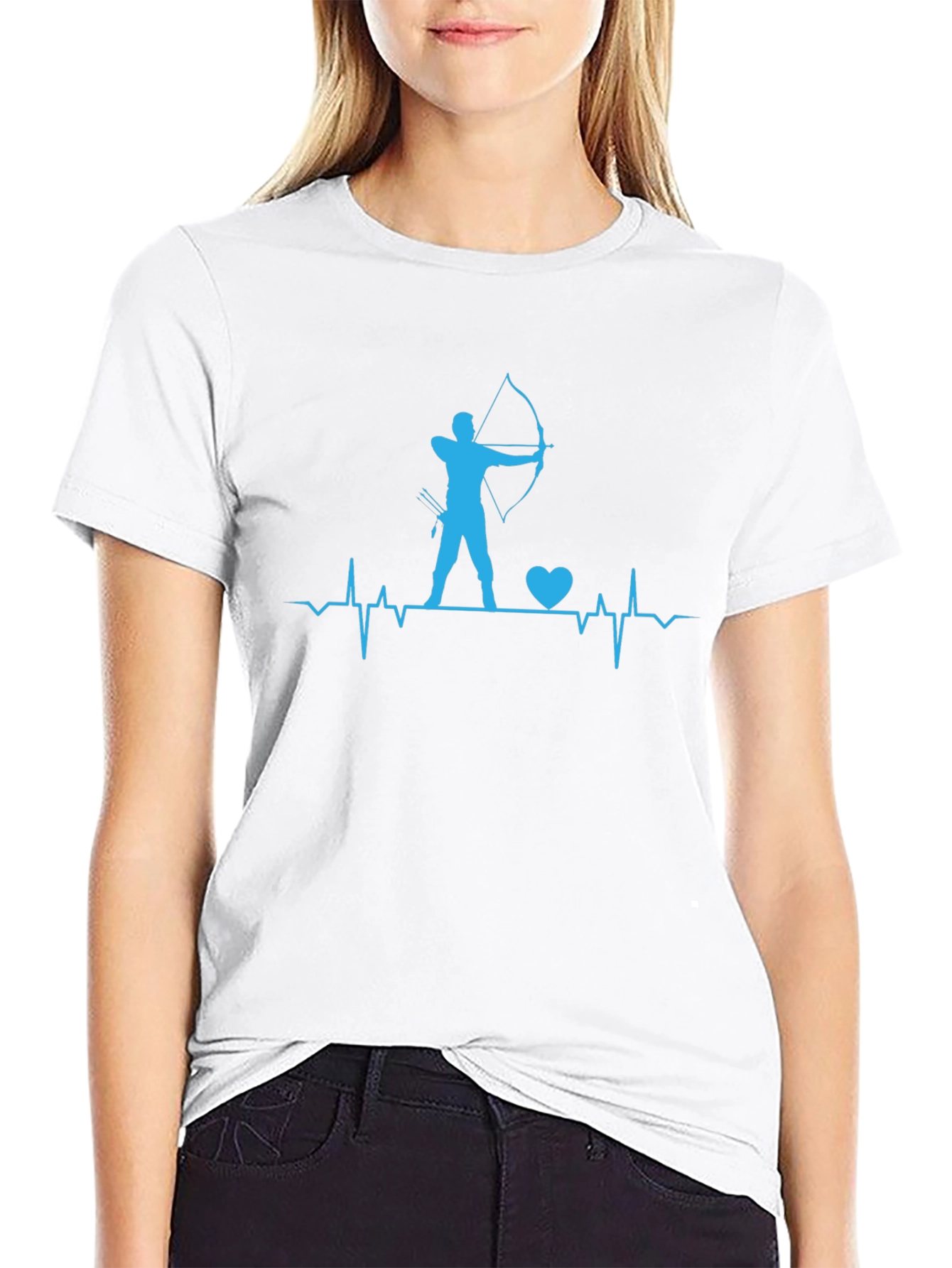 Archery Heartbeat T-Shirt - Bow and Arrow Design