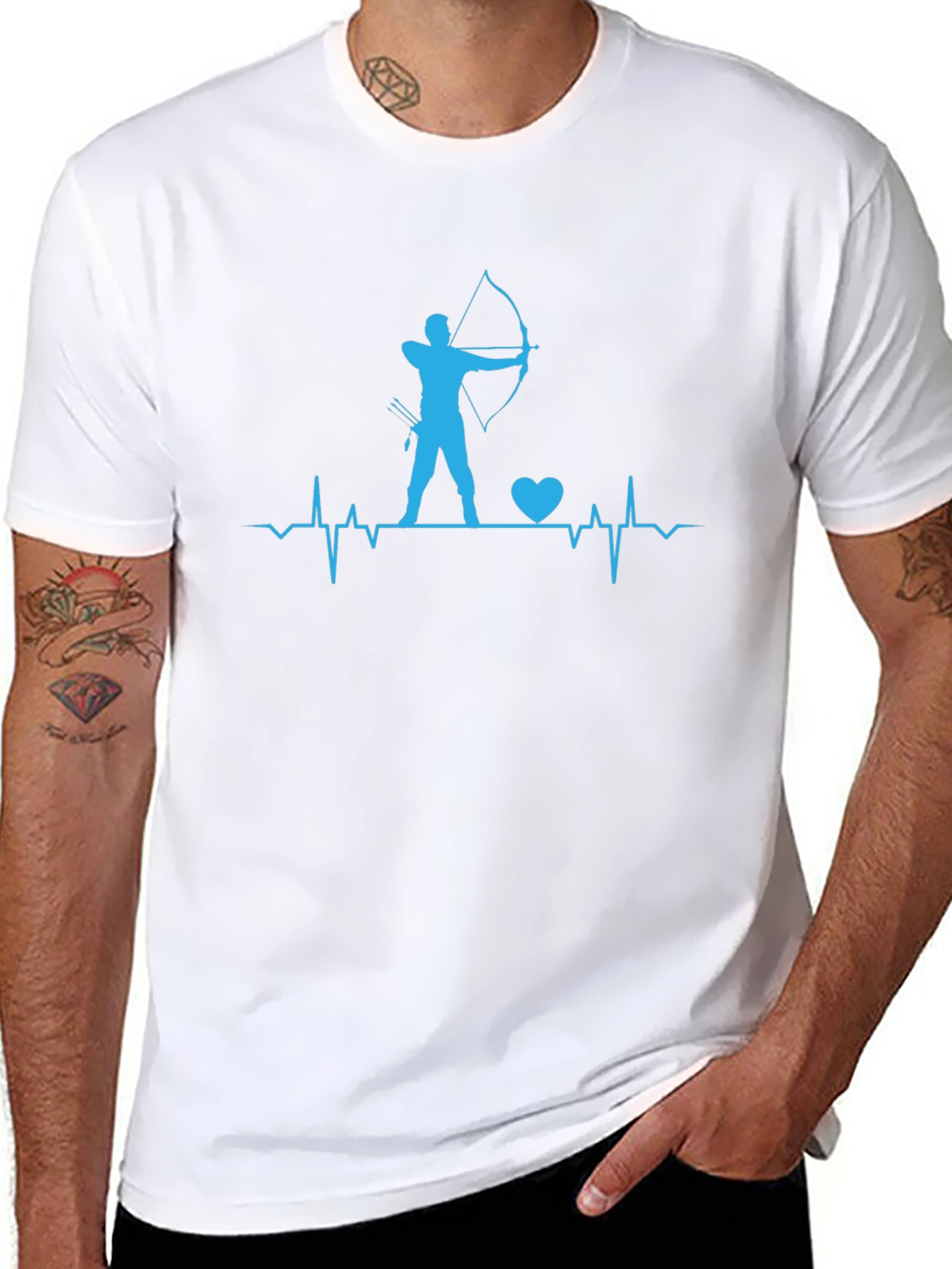 Archery Heartbeat T-Shirt - Bow and Arrow Design