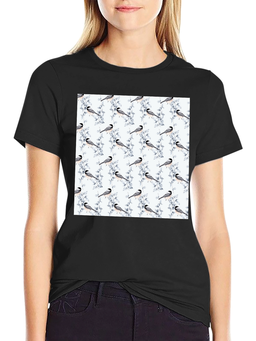 Bird & Branch Print Tee - Casual Style