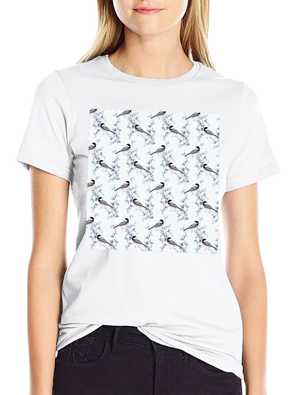 Bird & Branch Print Tee - Casual Style