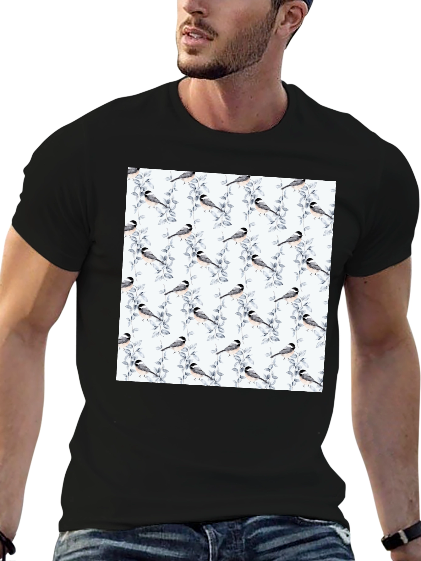Bird & Branch Print Tee - Casual Style