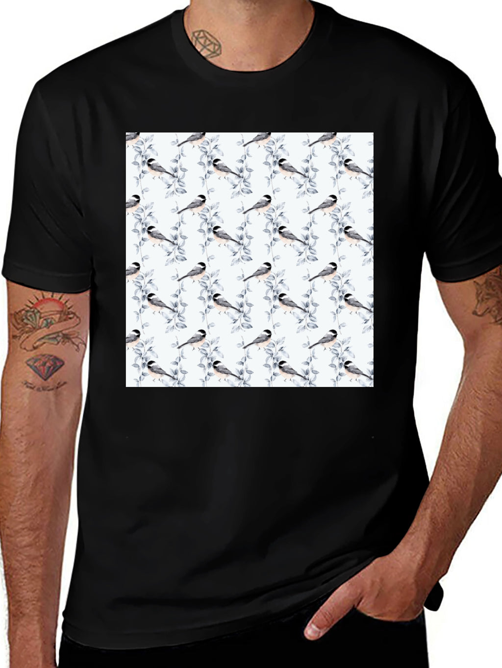 Bird & Branch Print Tee - Casual Style