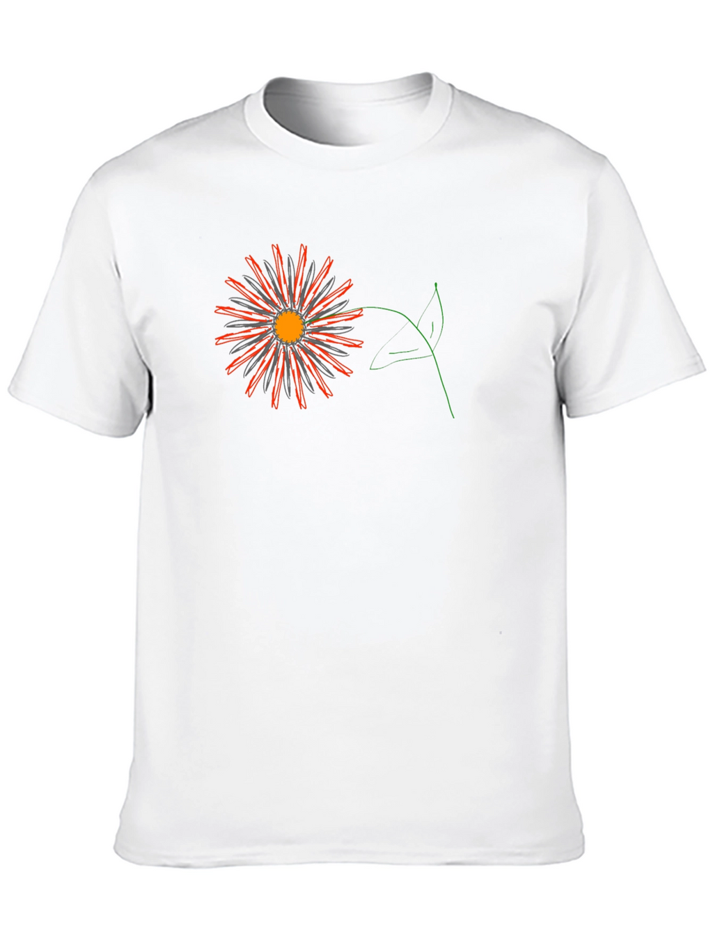 Black Tee with Graphic Flower Design