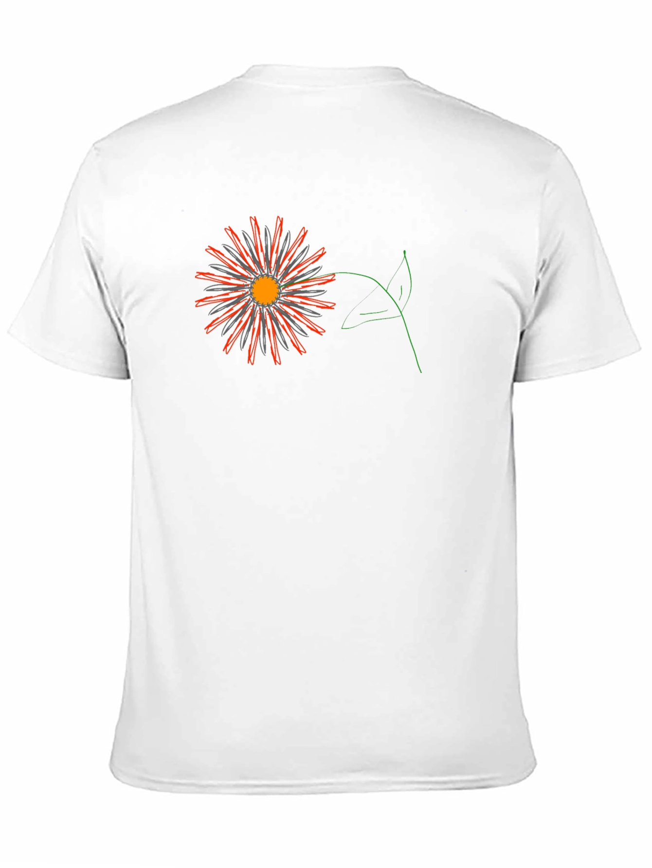 Black Tee with Graphic Flower Design