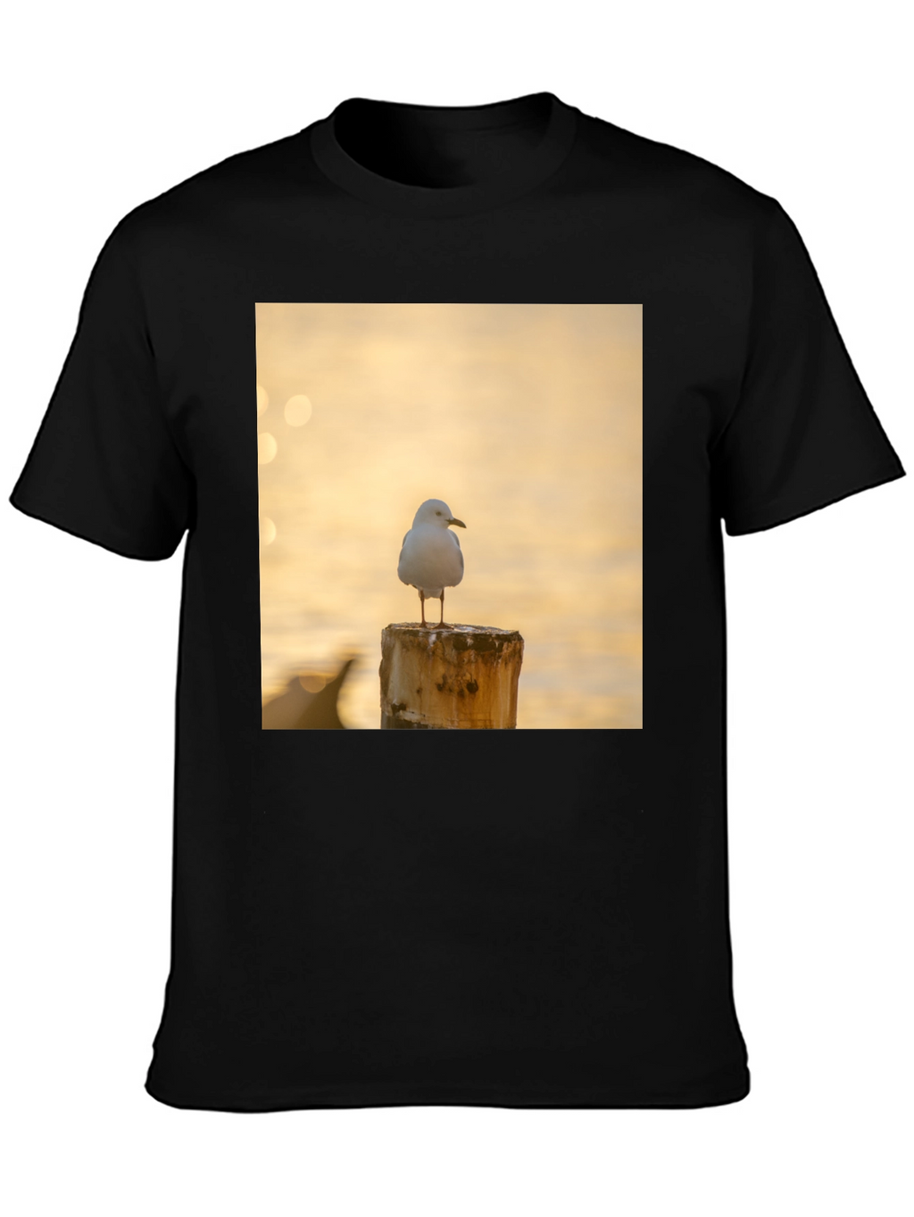Seagull on Post Black T-Shirt