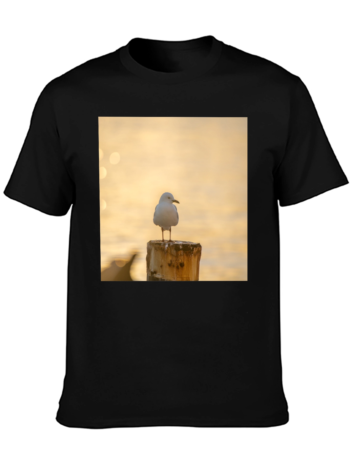 Seagull on Post Black T-Shirt