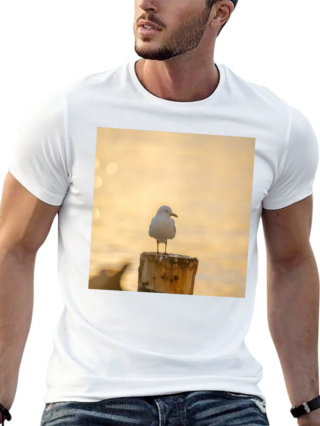 Seagull on Post Black T-Shirt