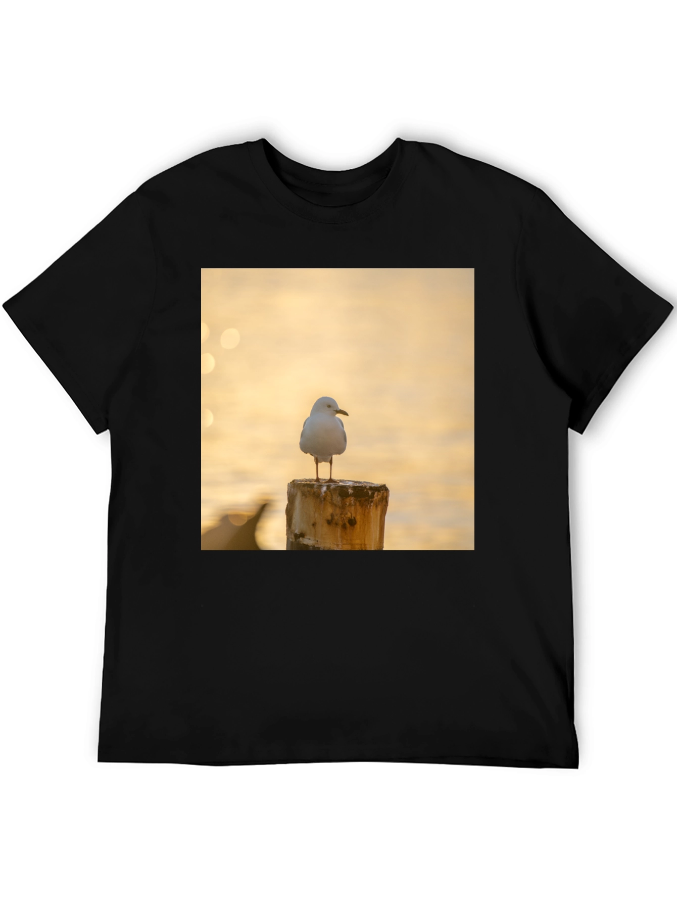Seagull on Post Black T-Shirt