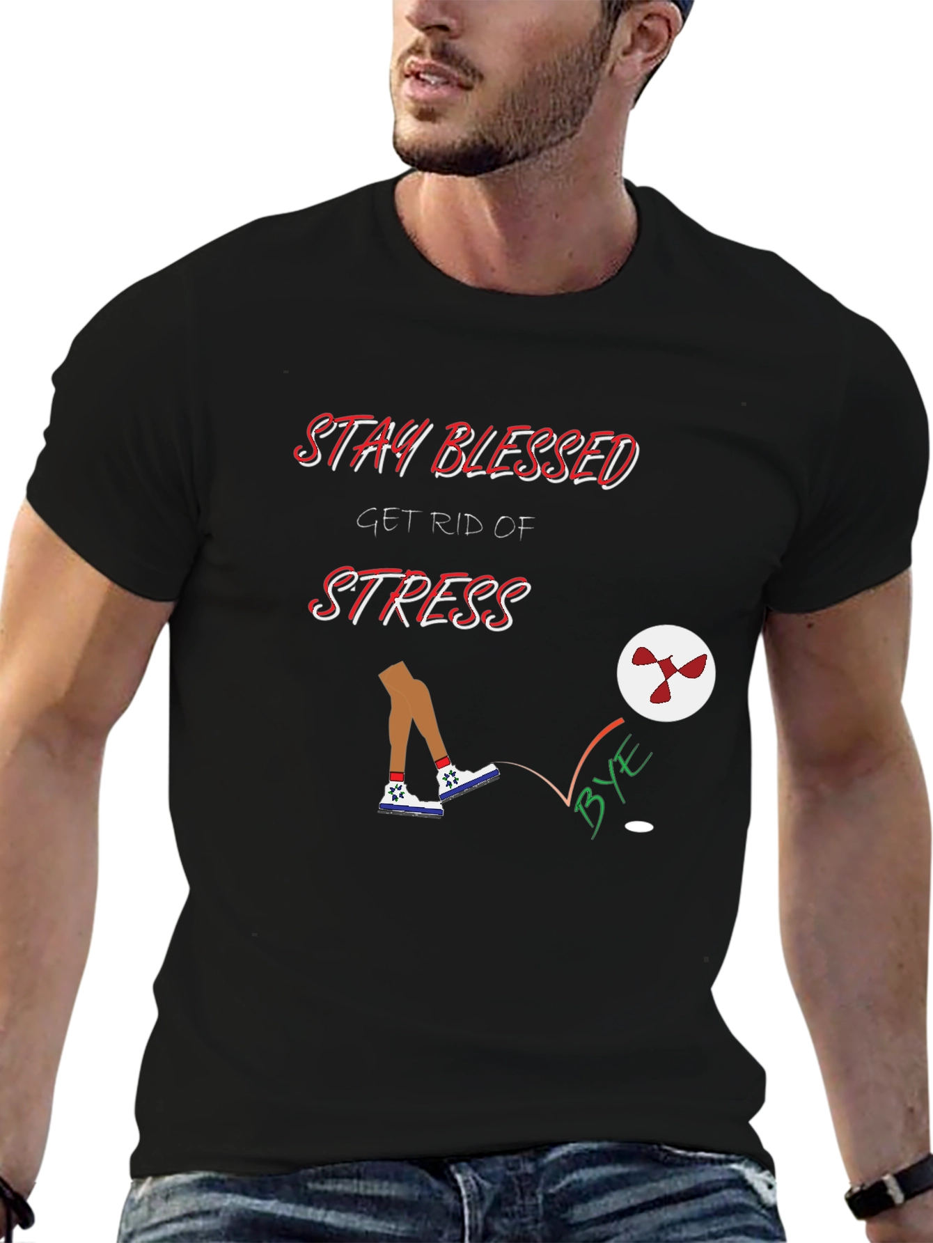 Stay Blessed Graphic Tee - Kick Stress Away