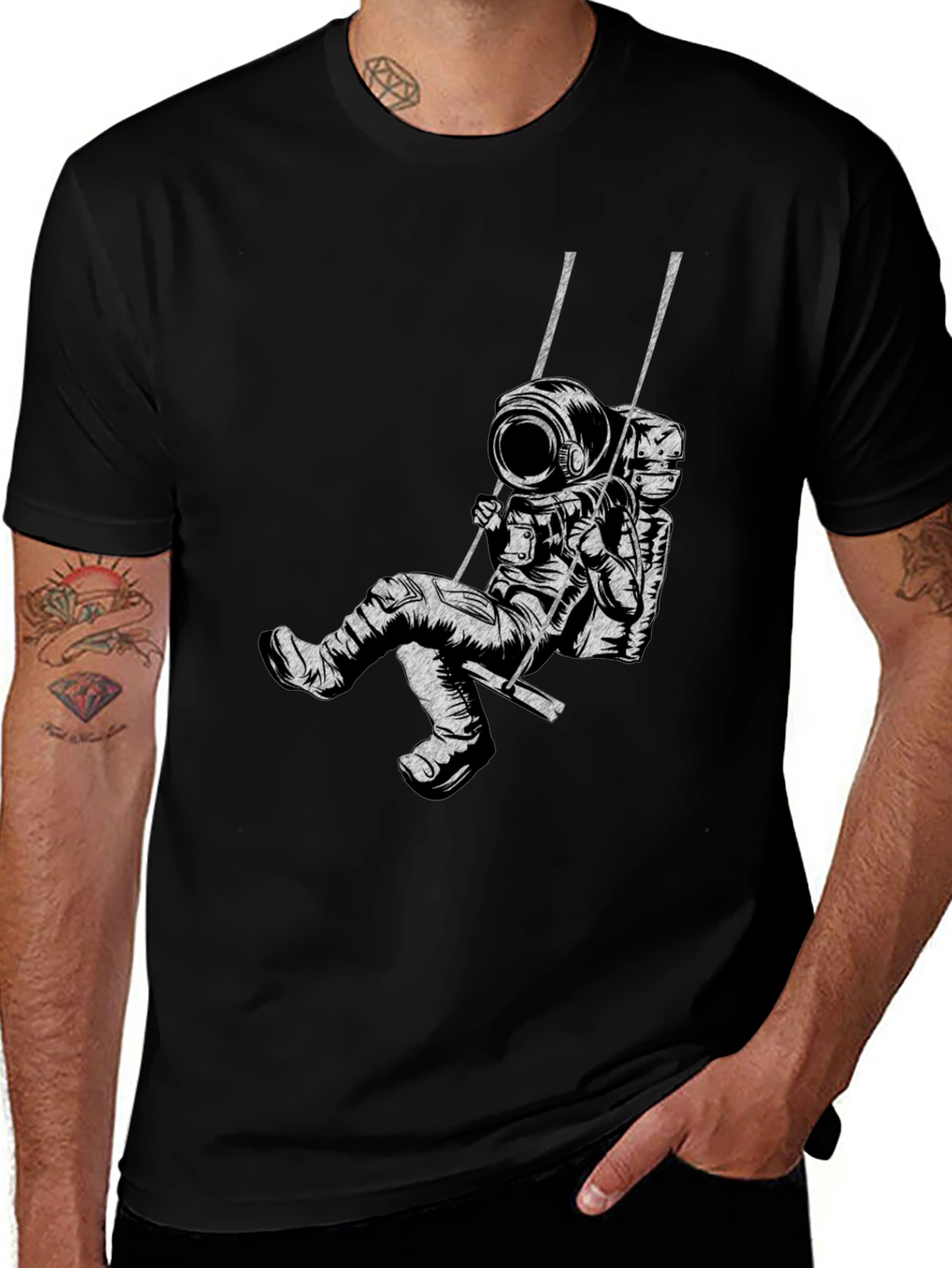 Astronaut on Swing Graphic T-Shirt - Unisex