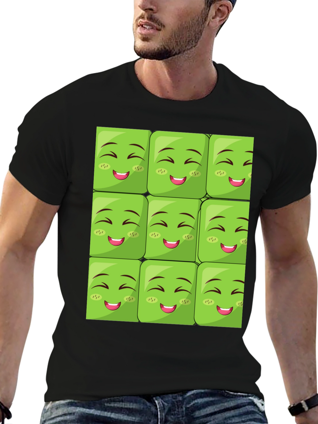 Emoji Block Graphic Tee - Black
