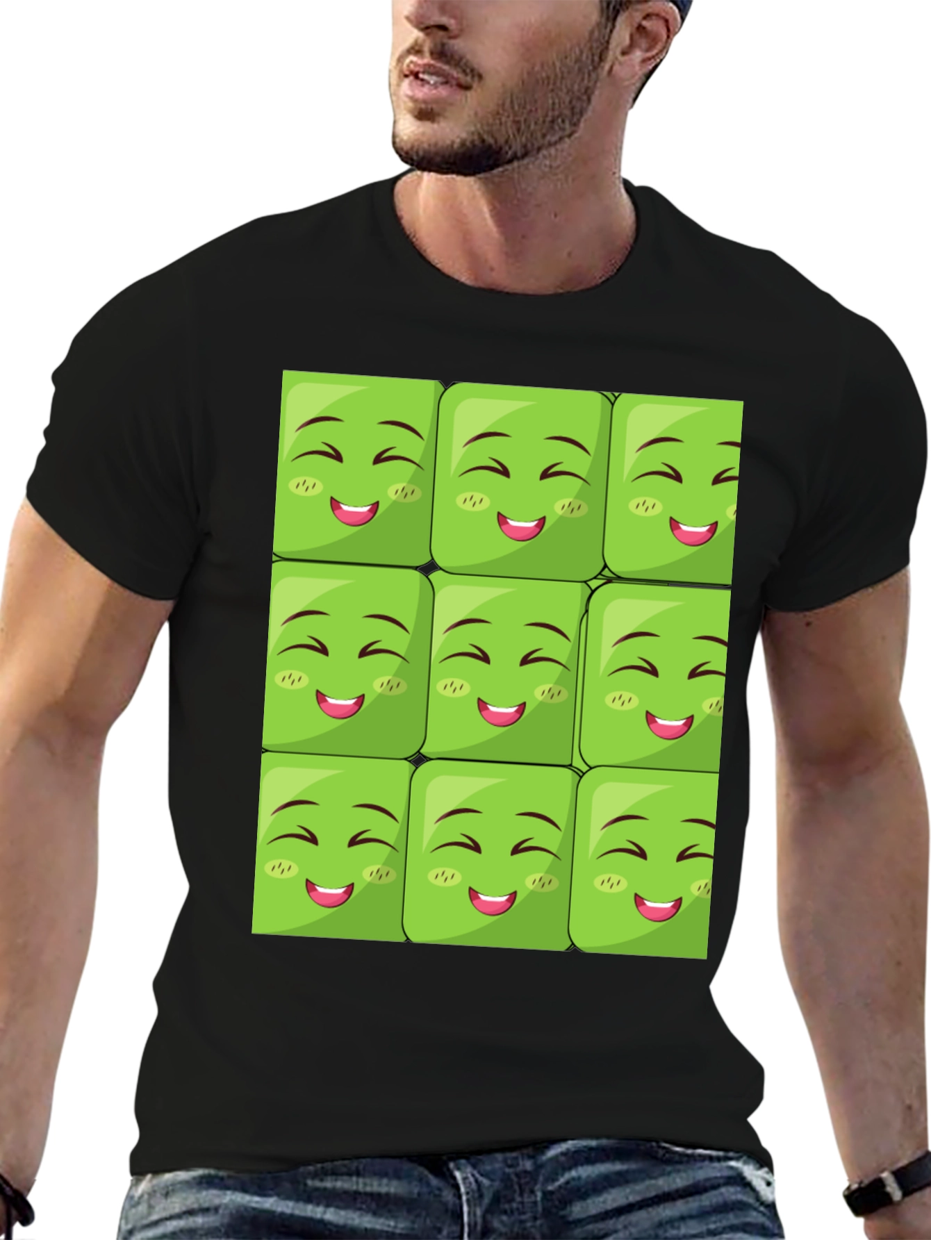 Emoji Block Graphic Tee - Black