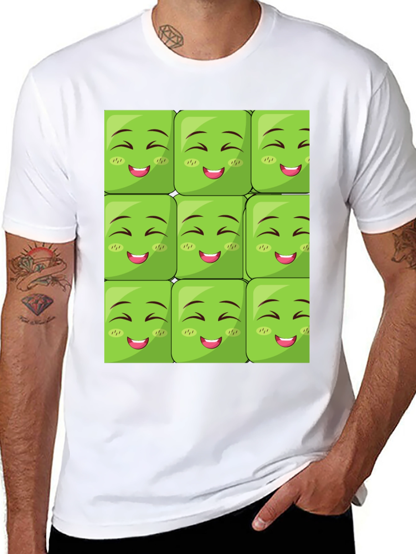 Emoji Block Graphic Tee - Black