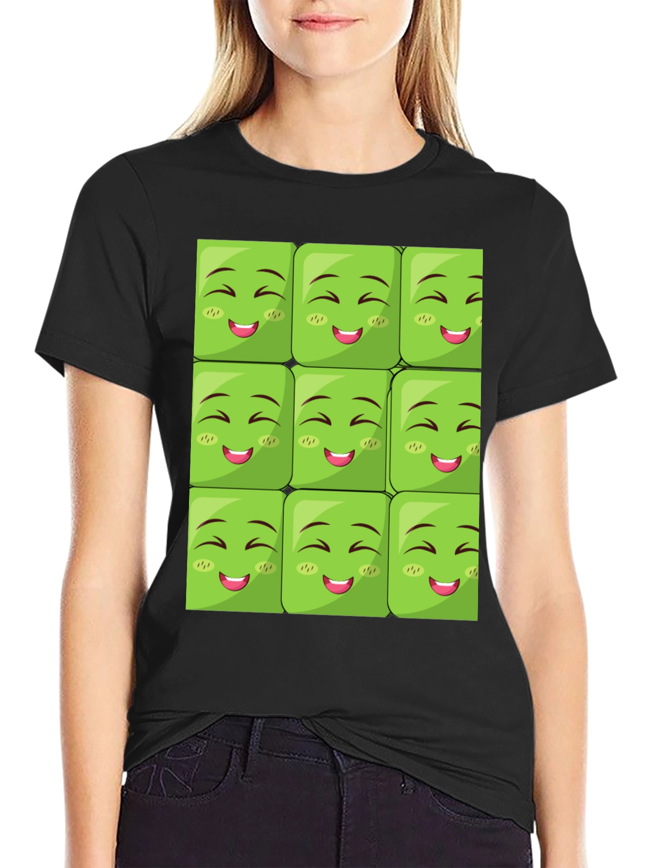 Emoji Block Graphic Tee - Black