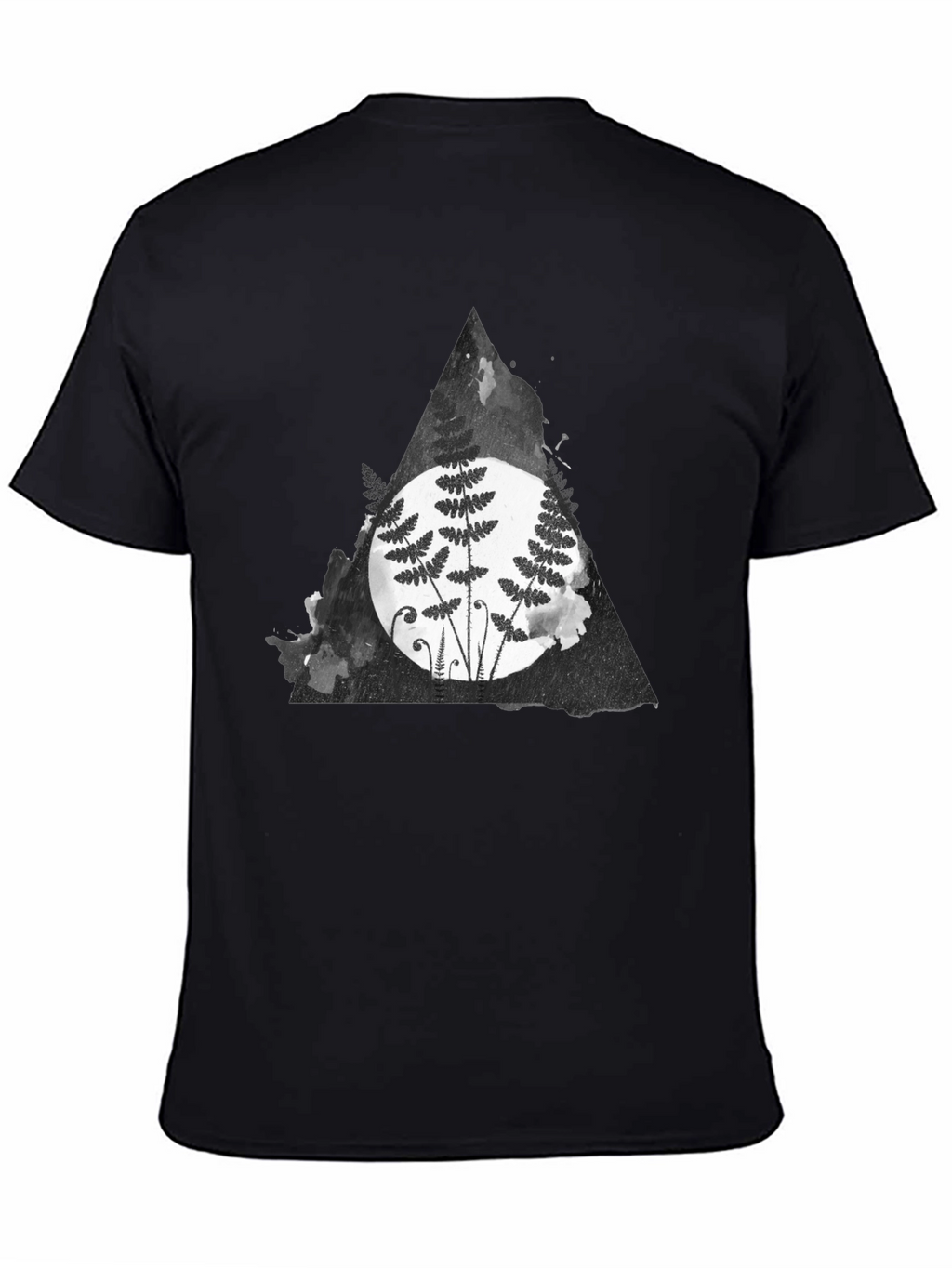 Fern Triangle Graphic T-Shirt - Black