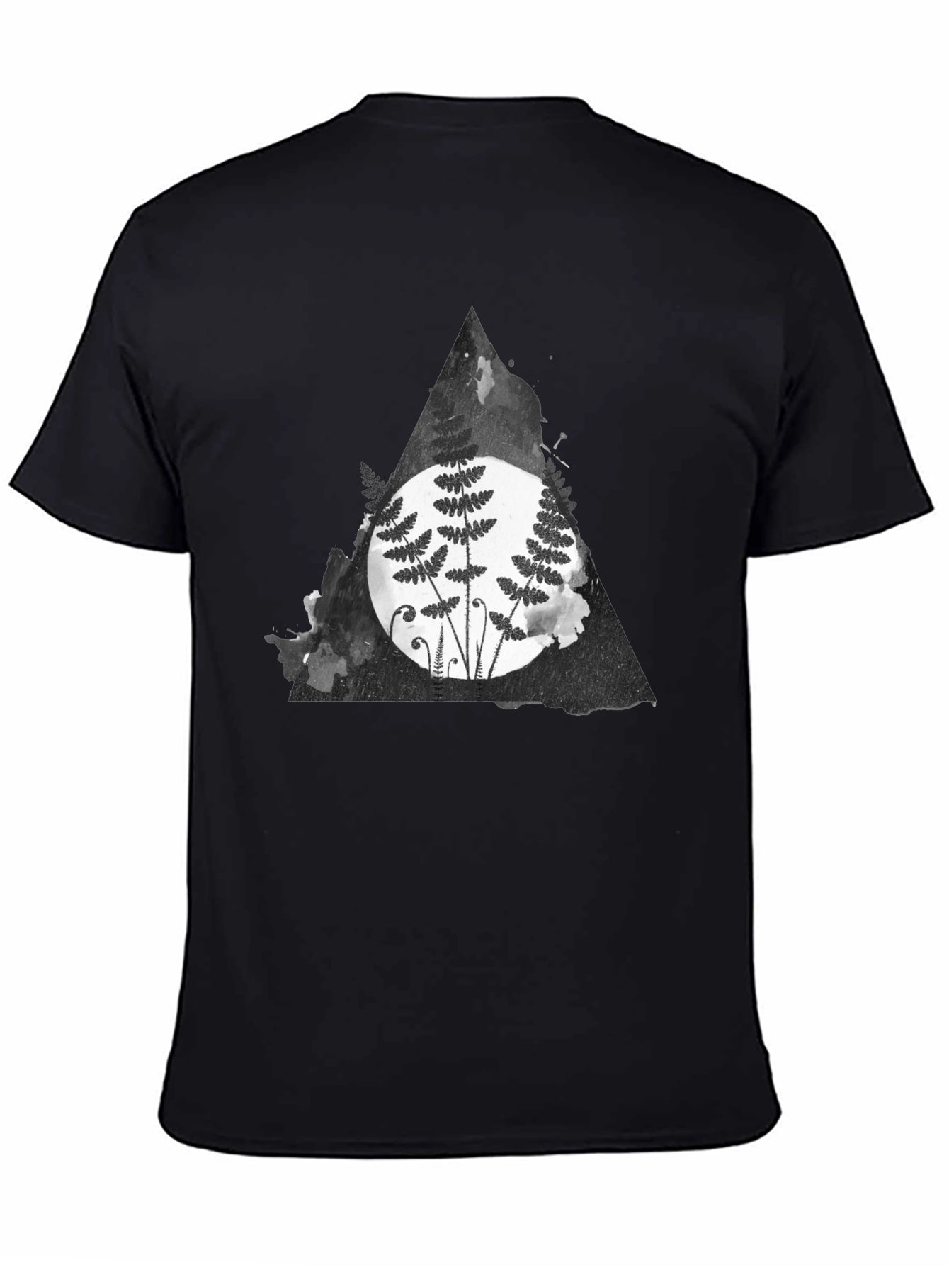 Fern Triangle Graphic T-Shirt - Black