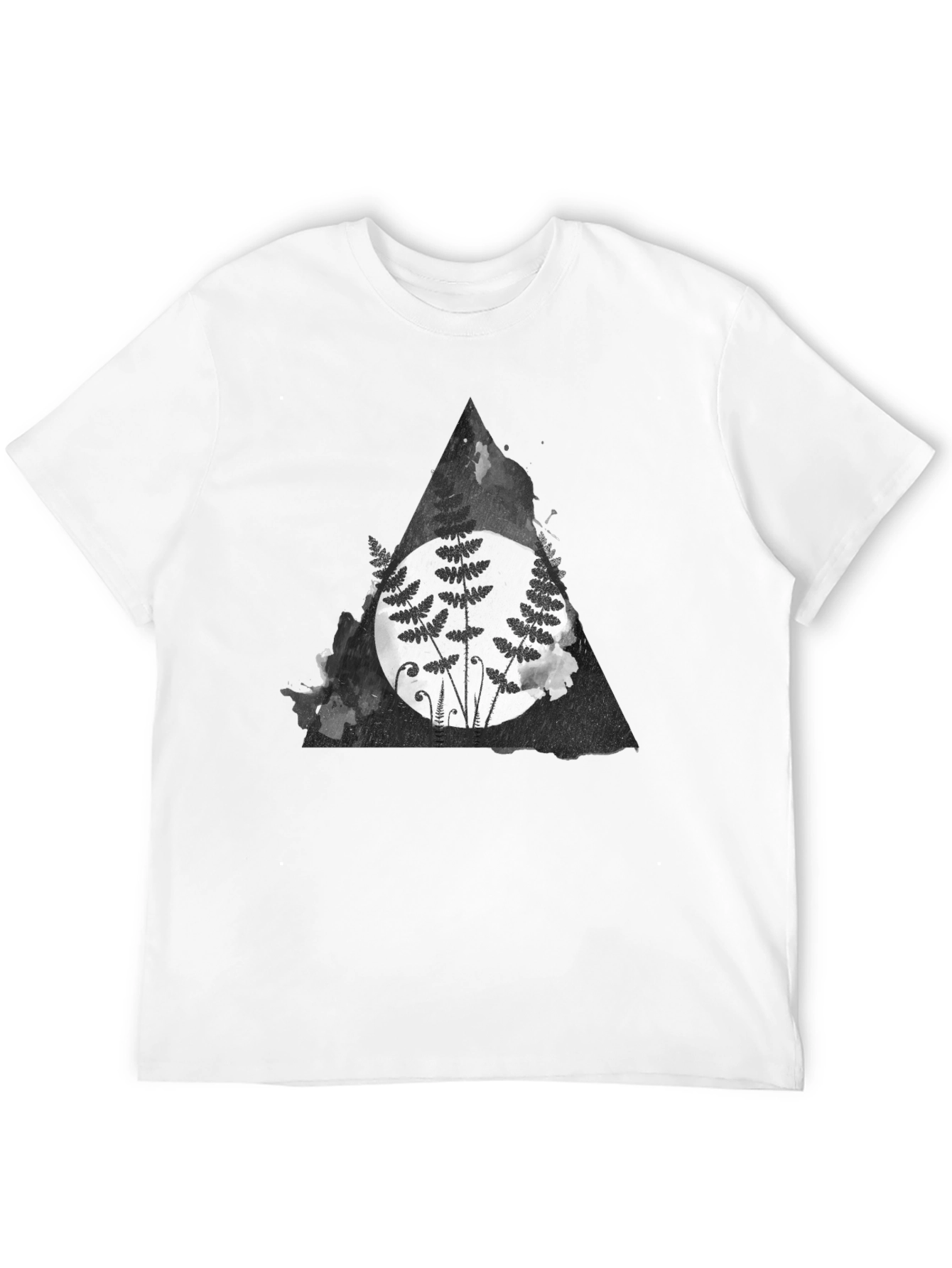 Fern Triangle Graphic T-Shirt - Black