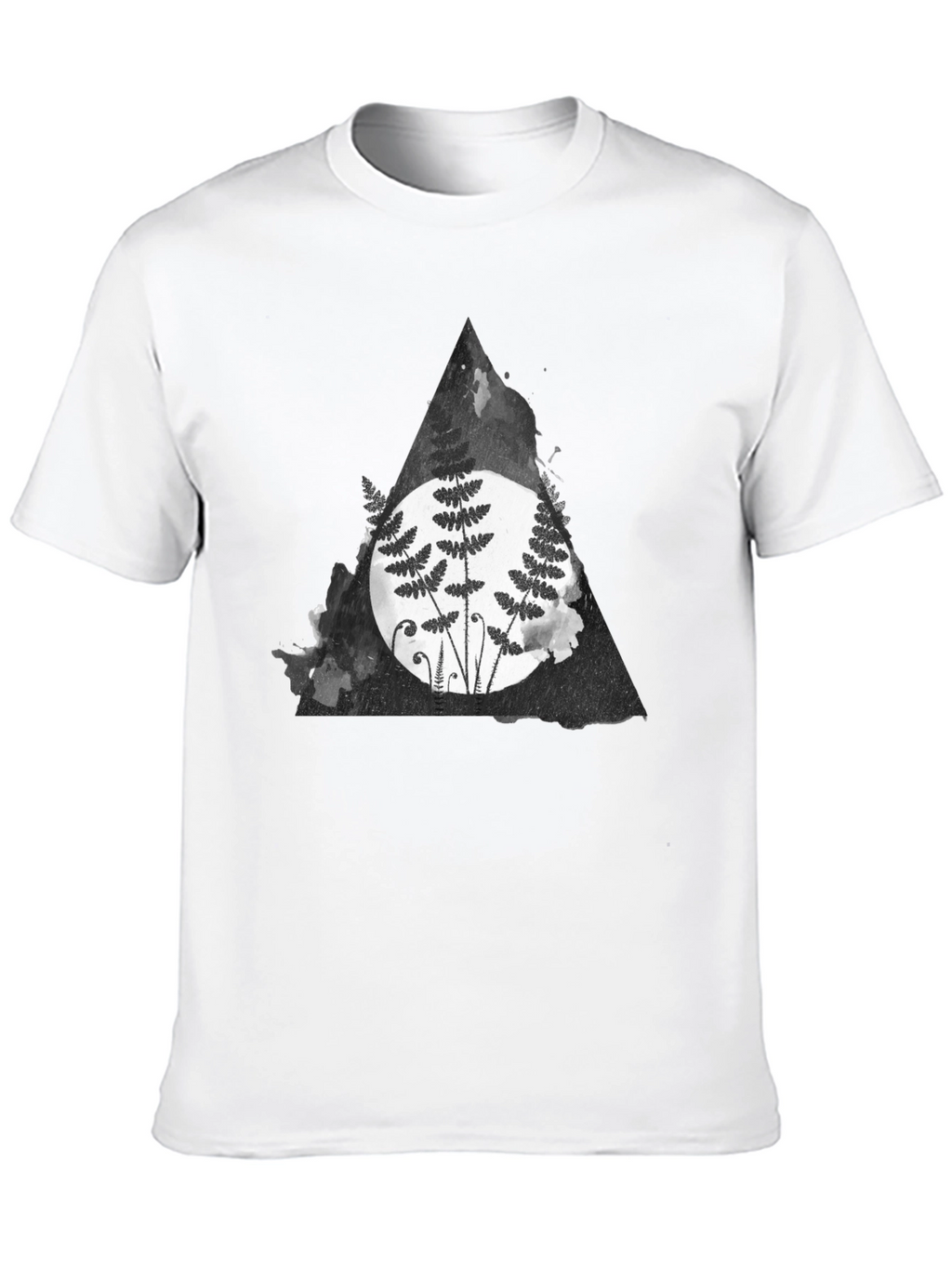 Fern Triangle Graphic T-Shirt - Black