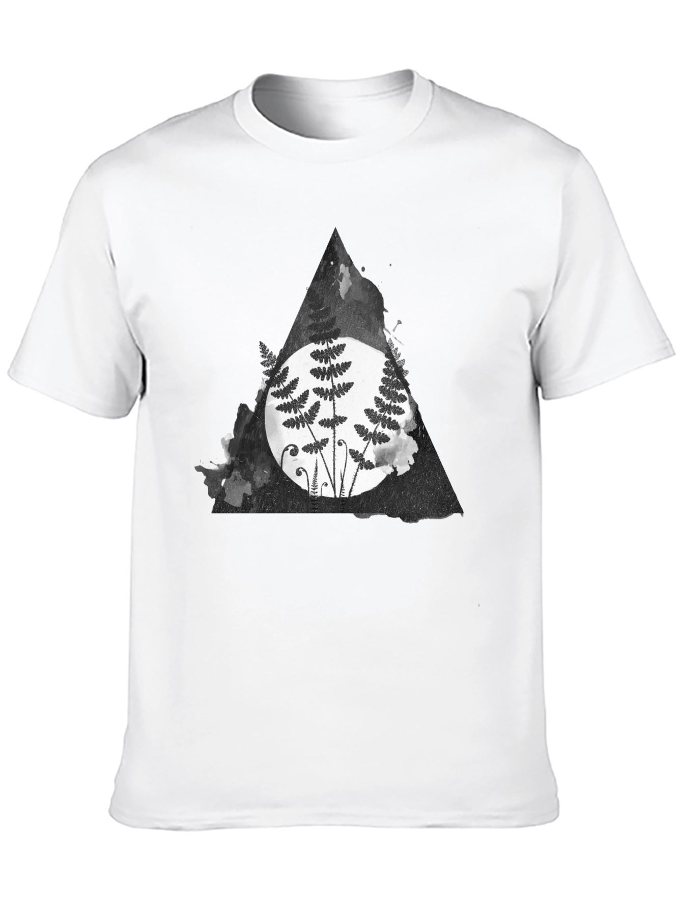 Fern Triangle Graphic T-Shirt - Black