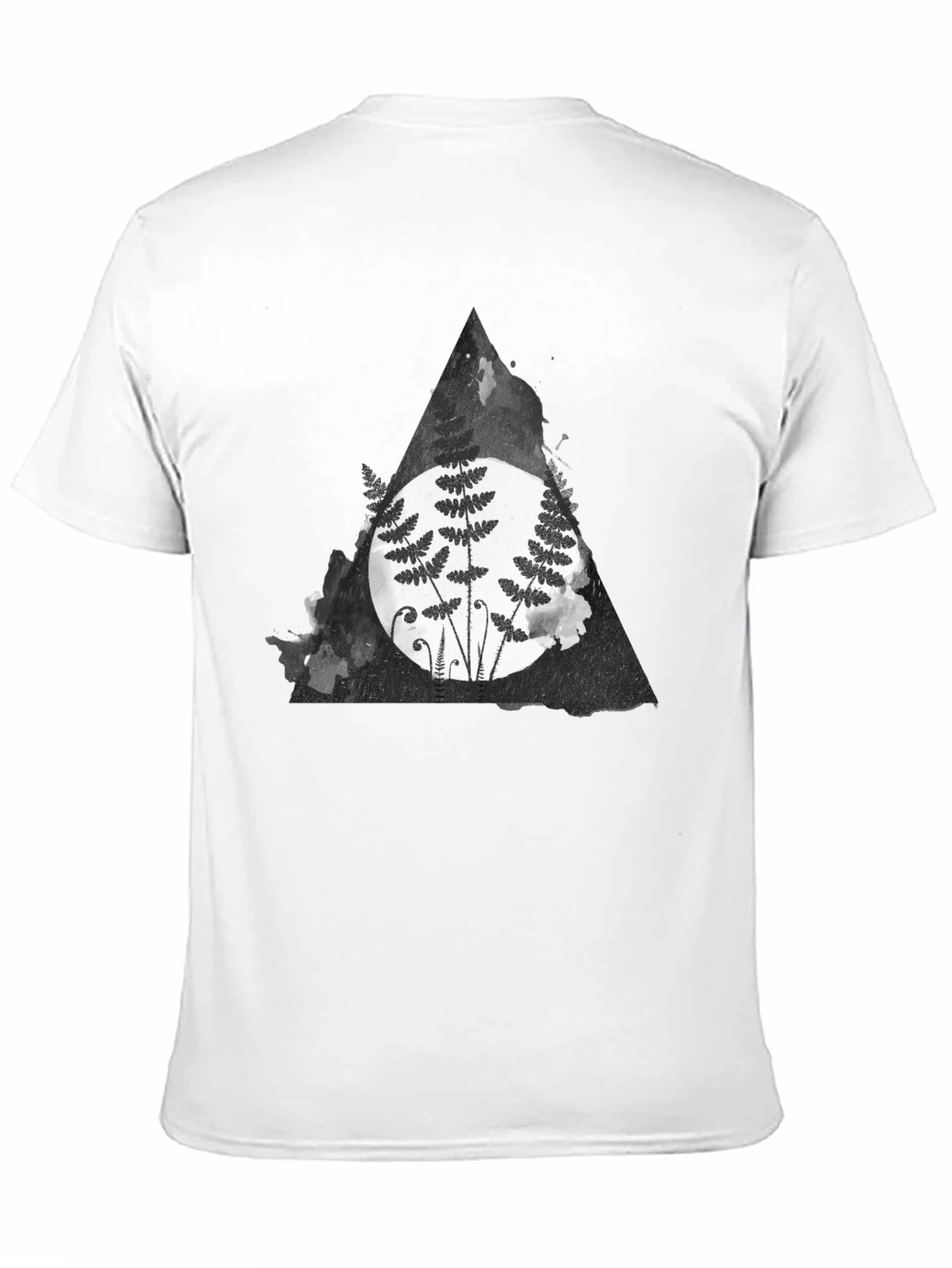 Fern Triangle Graphic T-Shirt - Black