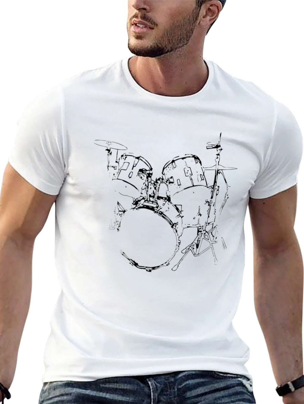 Drum Kit Graphic Black T-Shirt