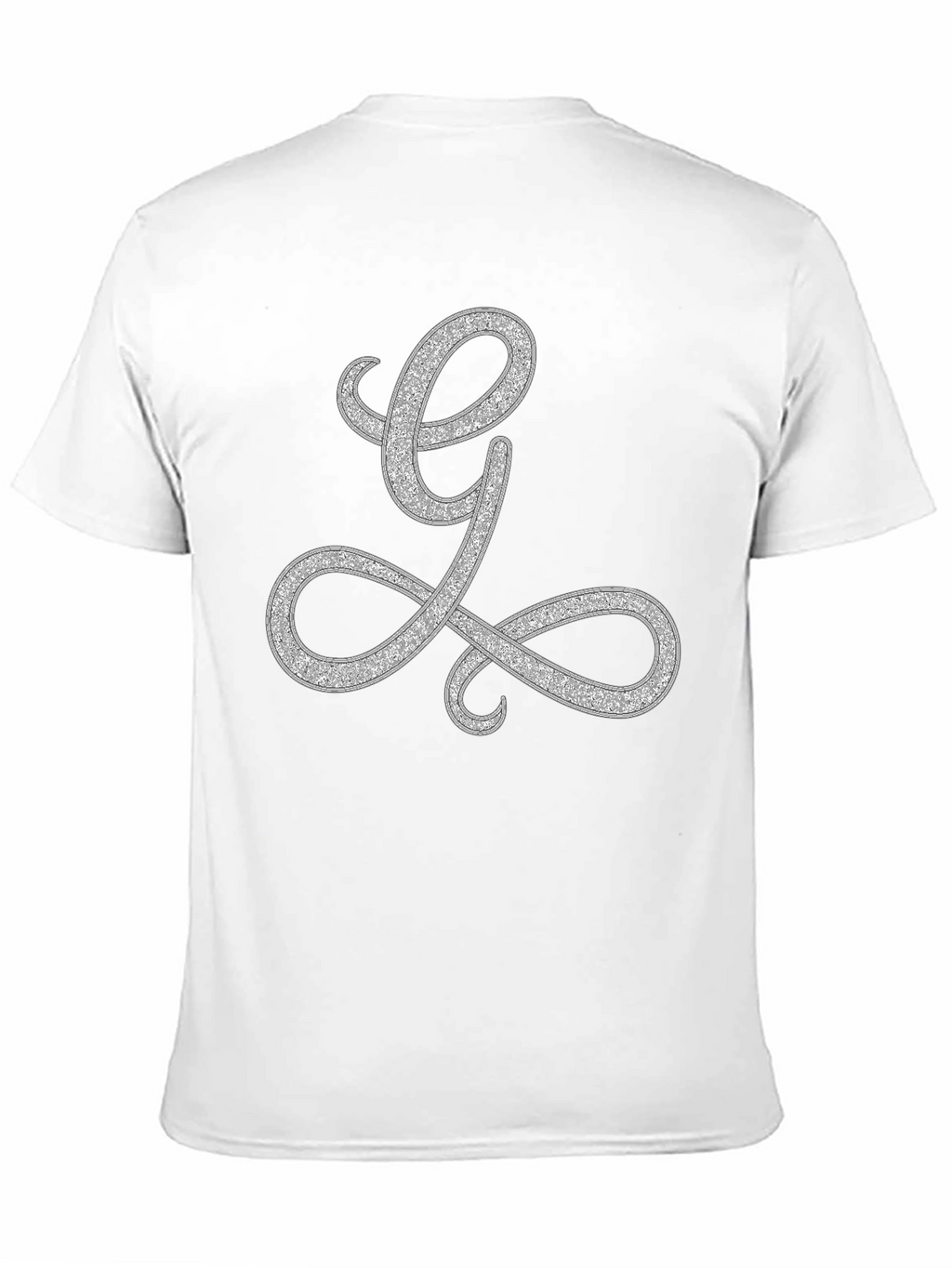 Elegant Letter L Graphic Tee - Black Cotton Blend