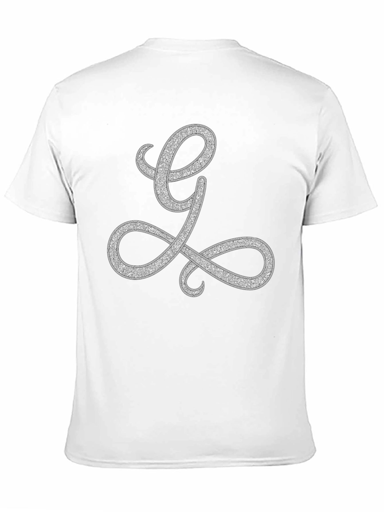 Elegant Letter L Graphic Tee - Black Cotton Blend