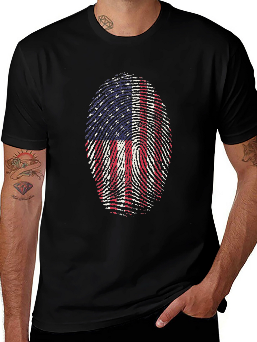 American Fingerprint Tee - USA Patriotism