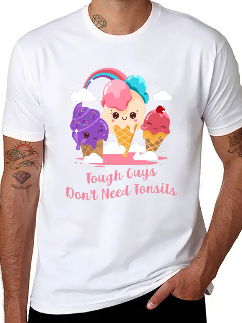 Tough Guys Dont Need Tonsils Ice Cream T-Shirt